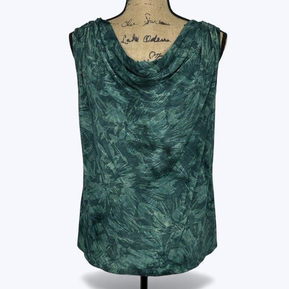 Sami Jo Sleeveless Top Sz 1X Green Cowl Neck Stretch Fairy Grunge Whimsigoth Y2K
